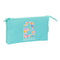 Pennenetui met 3 vakken Benetton Letter Groen 22 x 12 x 3 cm