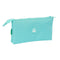 Pennenetui met 3 vakken Benetton Letter Groen 22 x 12 x 3 cm