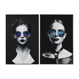 Schilderij Home ESPRIT Modern chica 80 x 3 x 120 cm (2 Stuks)