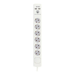 Stopcontactenstrip 6 Tomas met Interruptor TM Electron 230 V