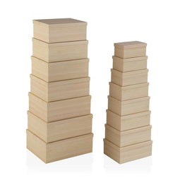 Set van opstapelbare opbergboxen Versa Hout Karton 15 Onderdelen 35 x 16,5 x 43 cm