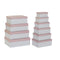 Set van opstapelbare opbergboxen DKD Home Decor Gouden Wit Licht Roze Karton (43,5 x 33,5 x 15,5 cm)