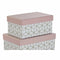 Set van opstapelbare opbergboxen DKD Home Decor Gouden Wit Licht Roze Karton (43,5 x 33,5 x 15,5 cm)