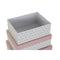 Set van opstapelbare opbergboxen DKD Home Decor Gouden Wit Licht Roze Karton (43,5 x 33,5 x 15,5 cm)