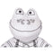 Knuffel om in te kleuren Wit Zwart Stof 16 x 18 x 13 cm Kikker (8 Stuks)