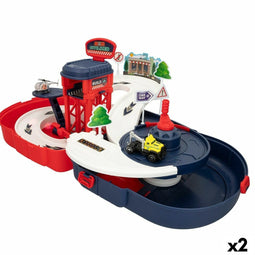 Parkeergarage met voertuigen Speed & Go 62 x 25,5 x 33 cm (2 Stuks)