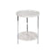 Bijzettafel DKD Home Decor Wit Zilverkleurig Metaal Hout MDF 40 x 40 x 53 cm