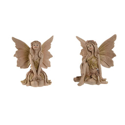 Decoratieve figuren Home ESPRIT Bruin Fee 14 x 12 x 15,5 cm (2 Stuks)