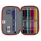 Dubbele etui Real Sporting de Gijón Wit Rood 12.5 x 19.5 x 4 cm (28 Onderdelen)