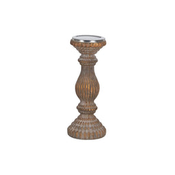 Kaarshouder Koper Kristal 12 x 12 x 30 cm