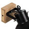 Wandlamp Zwart Beige Hout Ijzer 220-240 V 21 x 14 x 17 cm