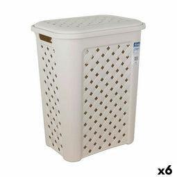 Wasmand Tontarelli Arianna Met deksel Beige 37,5 x 27,5 x 47 cm (6 Stuks)
