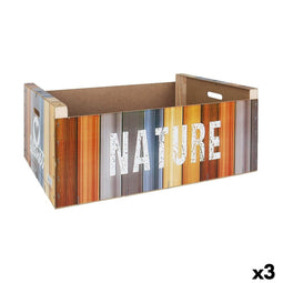 Opbergbak Confortime Nature Hout Multicolour 58 x 39 x 21 cm (3 Stuks)