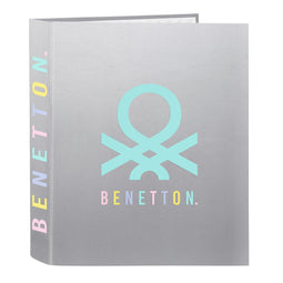 Ringmap Benetton Silver Zilverkleurig A4 27 x 33 x 6 cm
