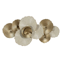 Wanddecoratie Abstract Wit Gouden Ijzer 91,4 x 6,4 x 49,5 cm