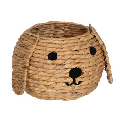 Mand Hond Zwart Beige Natuurlijke Vezel 27 x 27 x 19 cm