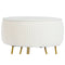 Voetensteun DKD Home Decor 34,5 x 34,5 x 48 cm Metaal Wit Modern