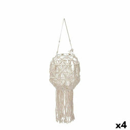 Kaarshouder Macramé Wit Katoen 24 x 90 x 24 cm (4 Stuks)