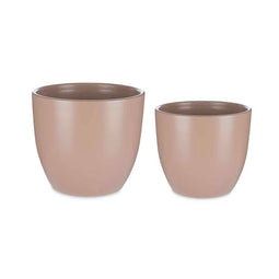 Pottenset Ø 22 cm Ø 28 cm 2 Onderdelen Beige Klei