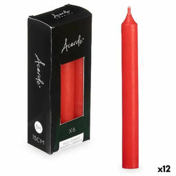 Kaarsenset Rood 2 x 2 x 15 cm (12 Stuks)