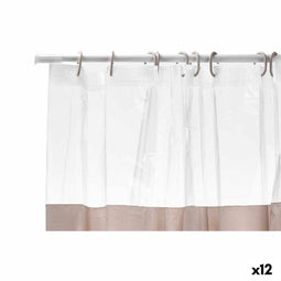 Douchegordijn Transparant 180 x 180 cm Beige Plastic PEVA (12 Stuks)