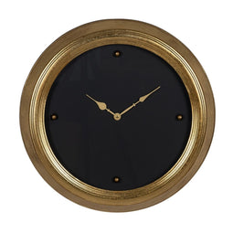 Muurklok Zwart Gouden PVC Kristal Ijzer Hout MDF 46 x 6 x 46 cm
