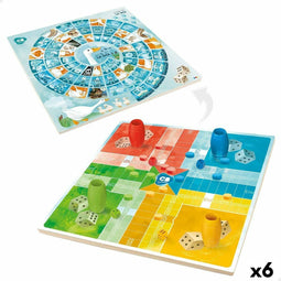 Parchis en Oca Spelbord Colorbaby 25 x 1 x 25 cm (25 Onderdelen) (6 Stuks)