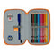 Dubbele etui Valencia Basket M854 Blauw Oranje 12.5 x 19.5 x 4 cm (28 Onderdelen)