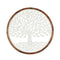 Wanddecoratie Wit Bruin Mangohout Levensboom 90 x 90 x 3 cm