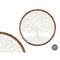 Wanddecoratie Wit Bruin Mangohout Levensboom 90 x 90 x 3 cm