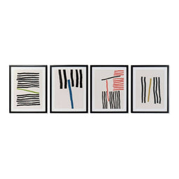 Schilderij DKD Home Decor Lines Abstract Modern 35 x 3 x 45 cm (4 Stuks)