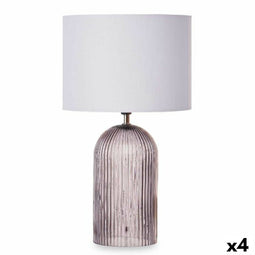 Bureaulamp Strepen 40 W Grijs Kristal 25,5 x 43,5 x 25,5 cm (4 Stuks)