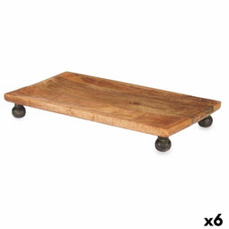 Middenstuk Rechthoekig Bruin Mangohout 45 x 6 x 25 cm (6 Stuks)