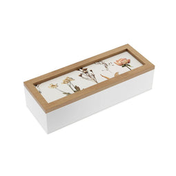 Decoratieve Doos Versa Blommor Hout MDF 9 x 6 x 24 cm