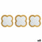 Set spiegels Bloem Gouden Polypropyleen 78 x 26 x 2,5 cm (6 Stuks)