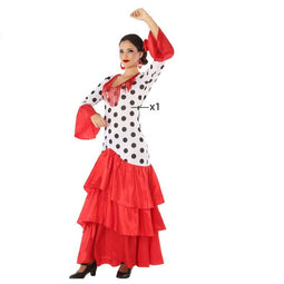 Kostuums voor Volwassenen Flamenca Rood Spanje Maat XS/S