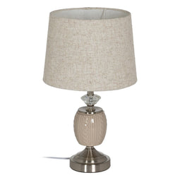 Lamp Beige Zilverkleurig Metaal Kristal 10 W 27 x 27 x 45 cm