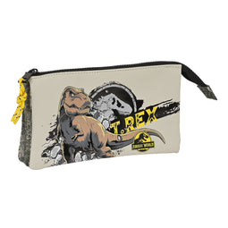 Pennenetui met 2 vakken Jurassic World Warning Grijs 22 x 12 x 3 cm