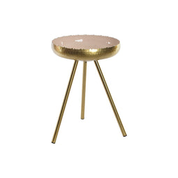 Bijzettafel DKD Home Decor Roze Gouden Aluminium Coating (43 x 43 x 61 cm)