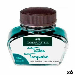Inktpot Faber-Castell Turkoois 30 ml (6 Stuks)