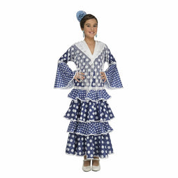 Kostuum My Other Me Alvero Flamenco danser Blauw Maat 7-9 Jaar