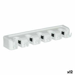 Houder Schoonmaakgerei Wit Natuurlijk rubber Polypropyleen 4,3 x 8,5 x 6 cm (12 Stuks)