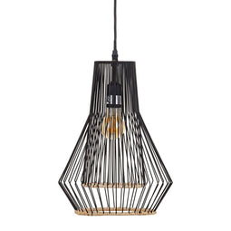 Plafondlamp 28 x 28 x 36 cm Metaal Wit Rotan