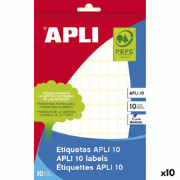 Klevende etiketten Apli Wit 10 Lakens 8 x 12 mm (10 Stuks)