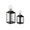 Lykta Home ESPRIT Zwart Zilverkleurig Kristal Staal 18 x 18 x 41 cm (2 Onderdelen)