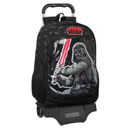 Schoolrugzak met Wielen Star Wars The fighter Zwart 32 x 44 x 16 cm