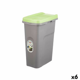 Afvalemmer Stefanplast Groen Grijs Plastic 25 L (6 Stuks)