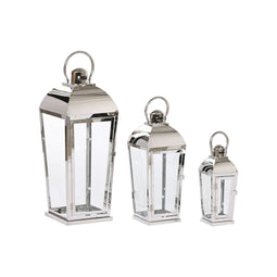 Lykta Home ESPRIT Zilverkleurig Kristal Staal Verchroomd 23 x 23 x 60 cm (3 Onderdelen)