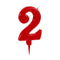 Kaars Rood Verjaardag Cijfer 2 (12 Stuks)