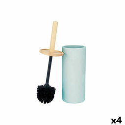 Toiletborstel Blauw Hout Hars 10,2 x 38 x 10,2 cm (4 Stuks)